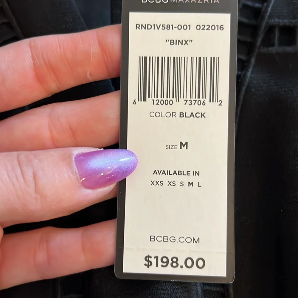 NWT BCBG MaxAzria Binx Crop Top - Black - Picture 5 of 6
